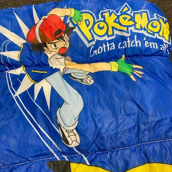 Vintage 90s Nintendo Pokemon Pikachu Sleeping Bag - Picture 3 of 8